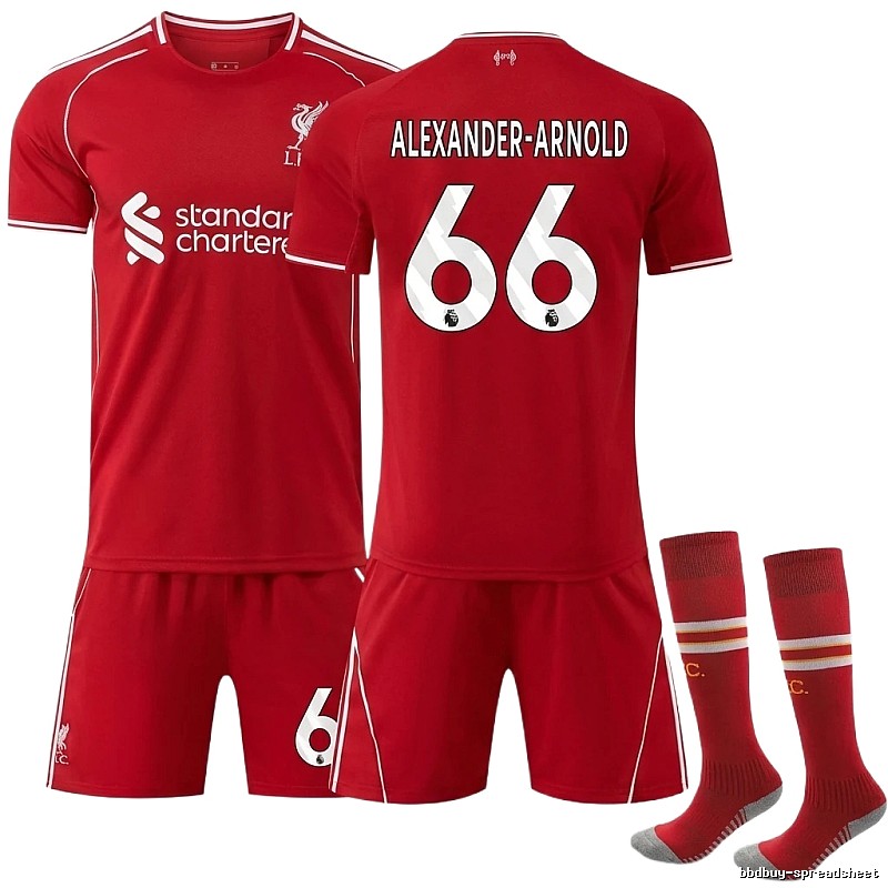 No. 66 red football jersey of LFC