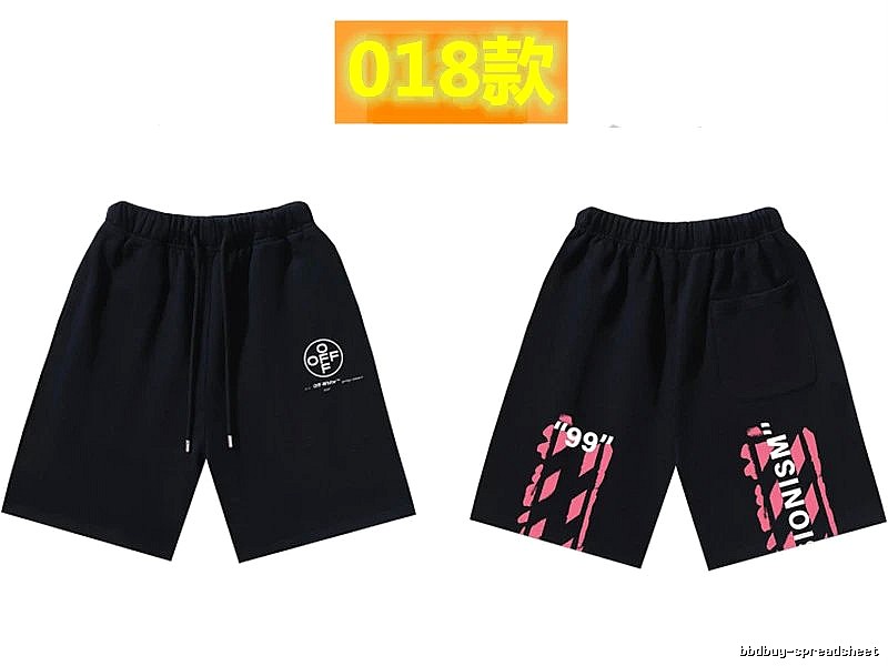 Off-White 018 Style Cool Black Shorts