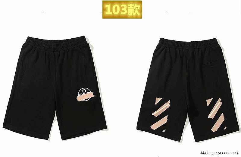Off-White 103 Style Trendy Cool Black Shorts