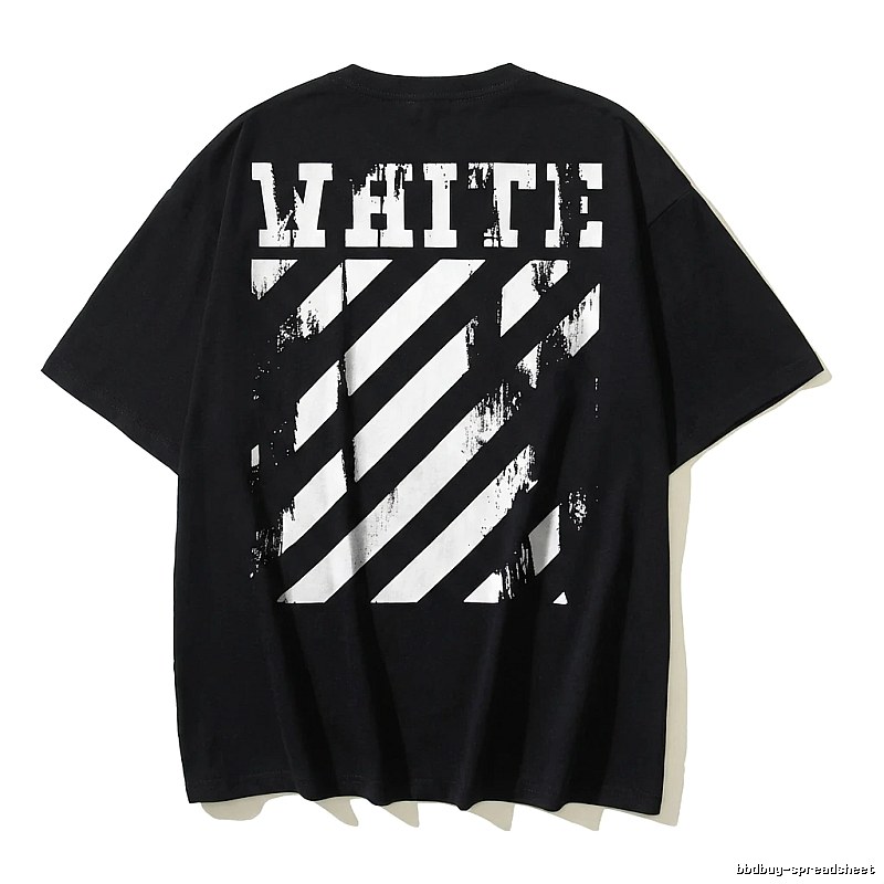 Off-White striped-style black T-shirt