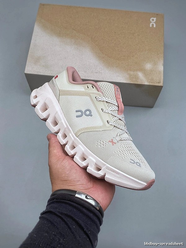 On Cream and Pink Cloud Runners and Open Mesh Panels
