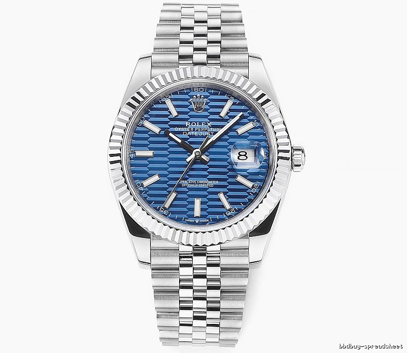 Outdoor Edit Rolex Datejust Automatic Watch - Silver And Blue
