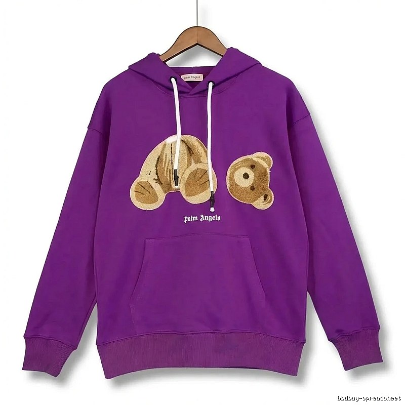 Palm Angels Bear Trend Brand Purple Sweatshirt