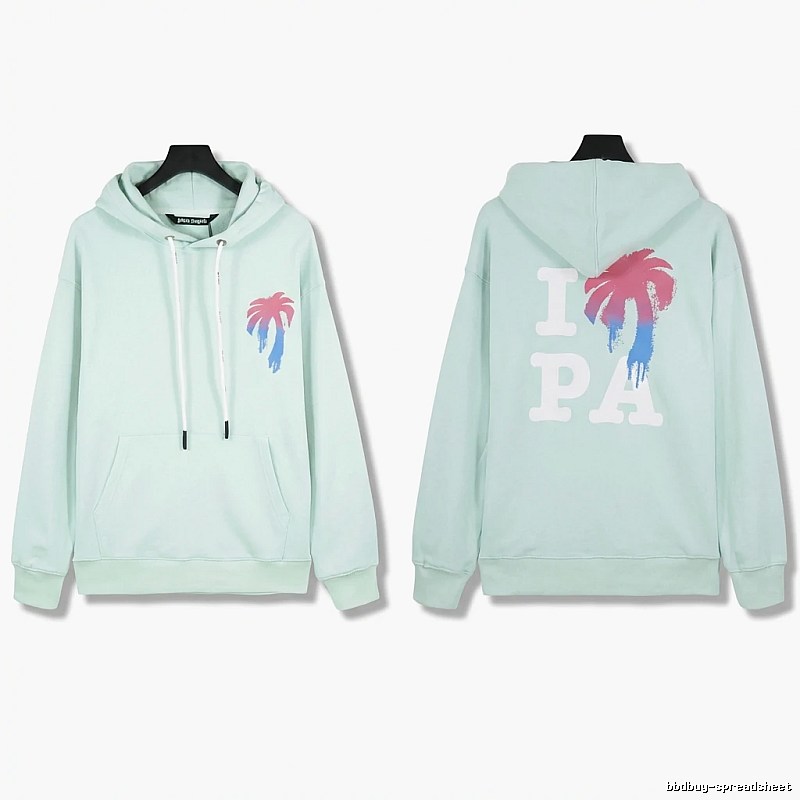 Palm Angels Palm Print Trendy Brand Light Blue Sweatshirt