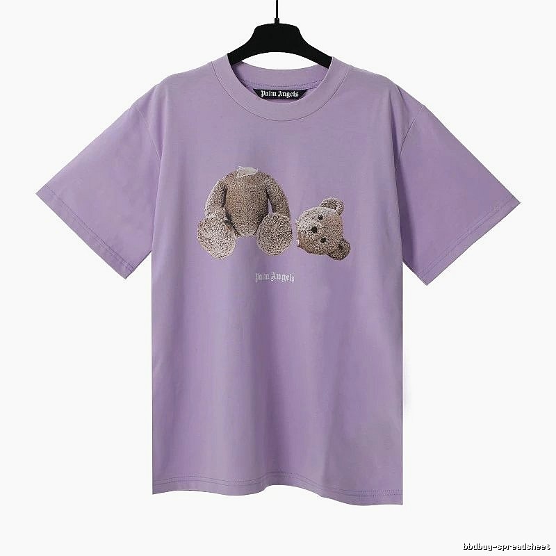 Palm Angels Urban Bear graphic T-shirt White Colorful Bear with Casual Appeal