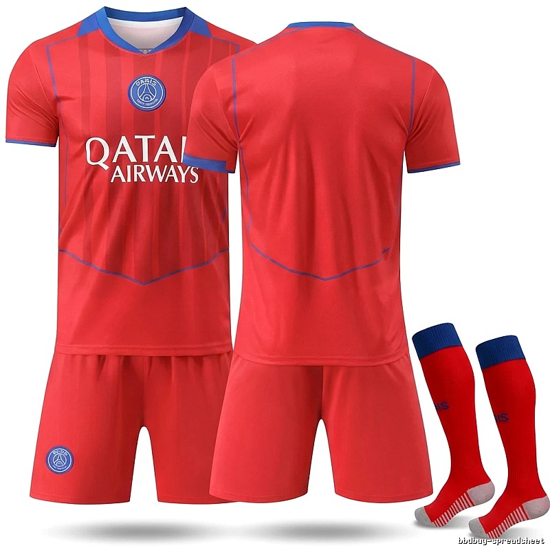 Paris Saint-Germain red and blue football jersey