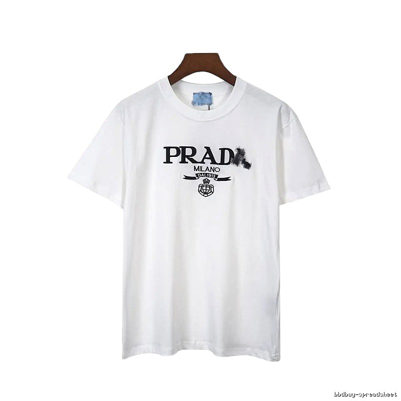 Prada Classic Logo Minimalist Style White T-Shirt
