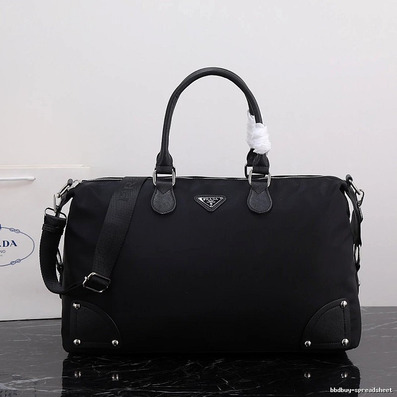 Prada Duffel Bag with Black Nylon Duffel Detail