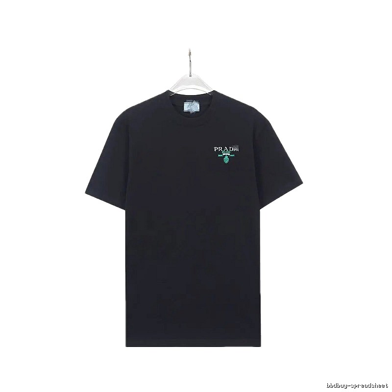 Prada Logo Minimalist Style Black T-Shirt