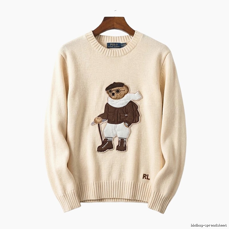 Ralph Lauren Bear Retro Style Beige Sweater