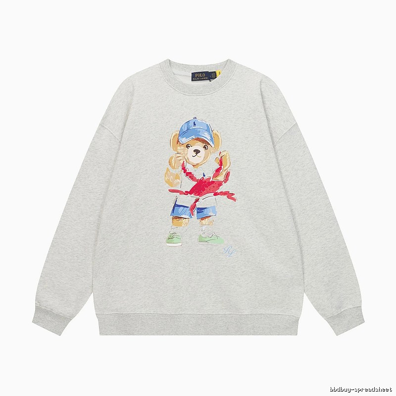 Ralph Lauren cartoon bear light gray sweatshirt