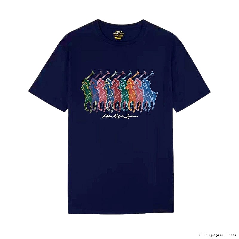 Ralph Lauren colorful retro-style royal blue T-shirt
