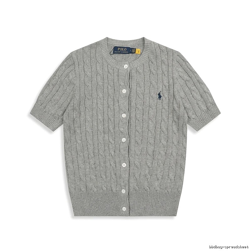 Ralph Lauren knitted retro-style grey cardigan