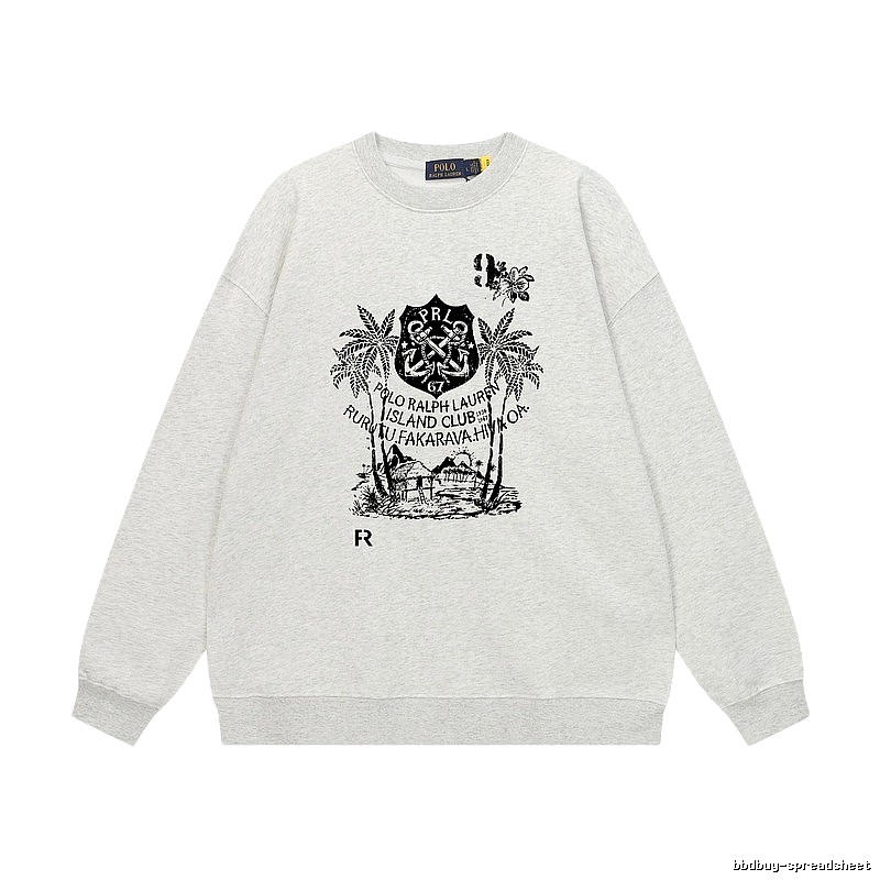 Ralph Lauren retro-style light gray sweatshirt