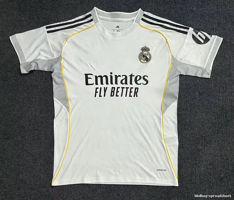 Real Madrid Classic Home soccer jersey White Football Gold for Daily Styling