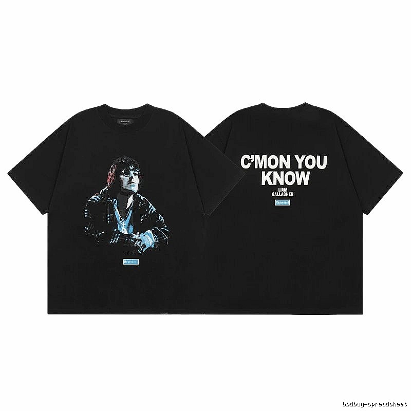 Represent Portrait Print Vintage Black T-Shirt