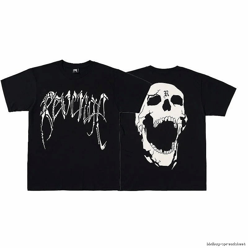 Revenge Black Skull Graphic T-Shirt Travel Styling