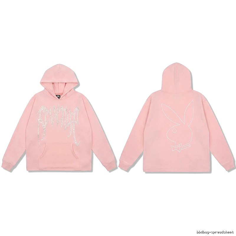 Revenge rabbit print pink hoodie
