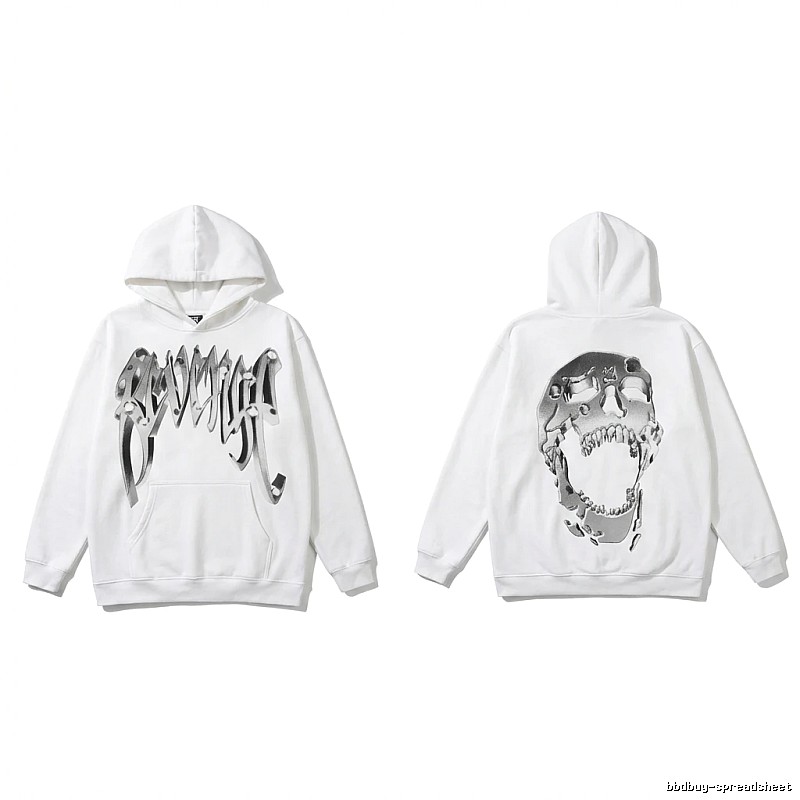 Revenge Skull Trendy Cool White Hoodie
