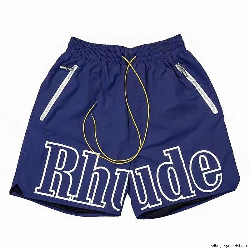 RHUDE letter-style dark blue shorts