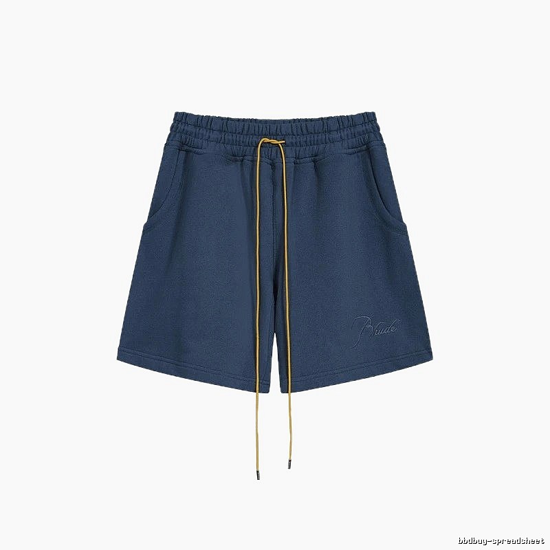 RHUDE minimalist style navy blue shorts
