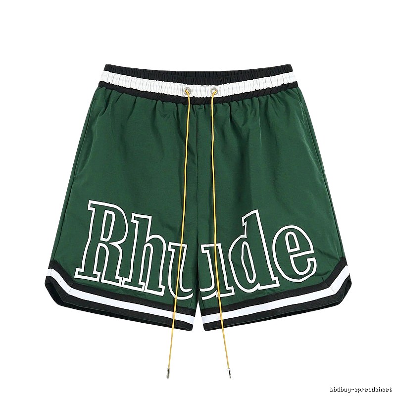 RHUDE sporty dark green shorts