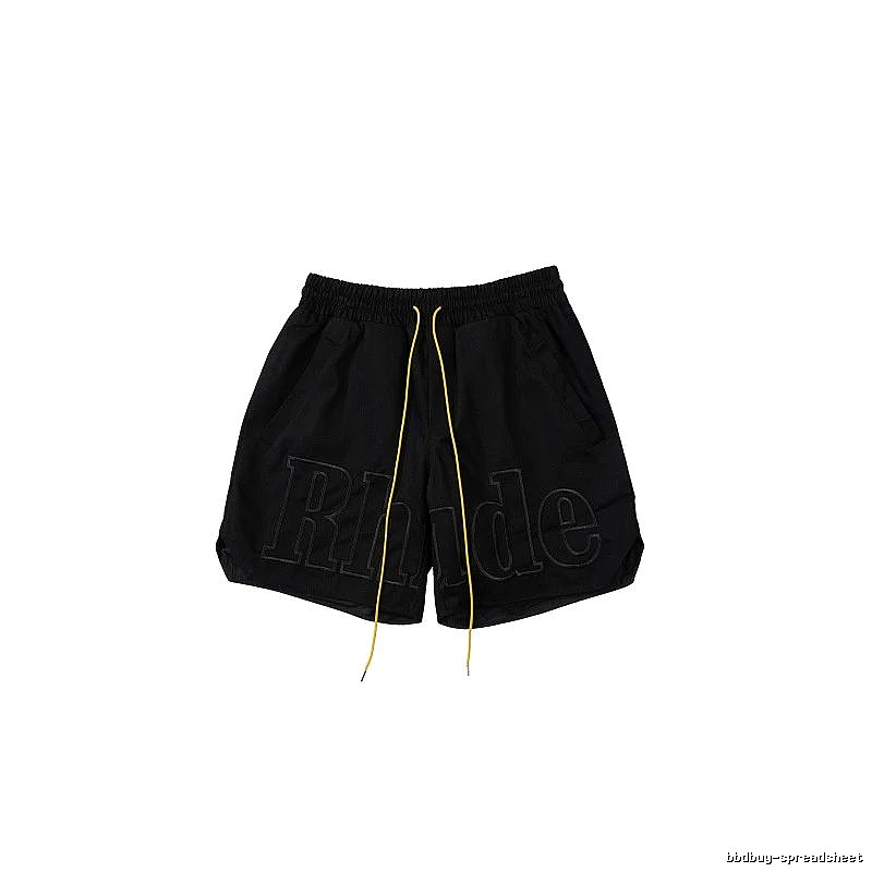 RHUDE trendy brand casual black shorts