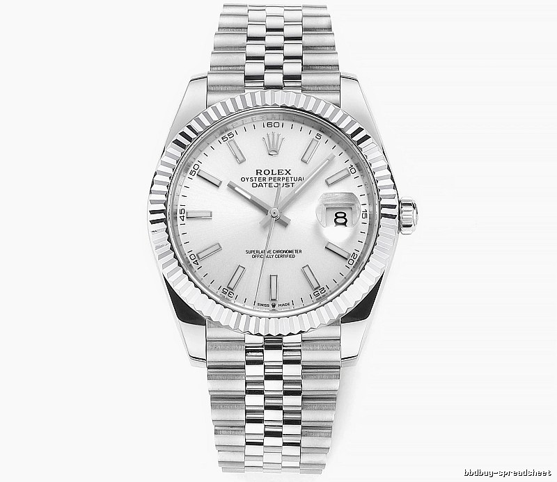 Rolex Datejust Automatic Watch - white baton dial for office