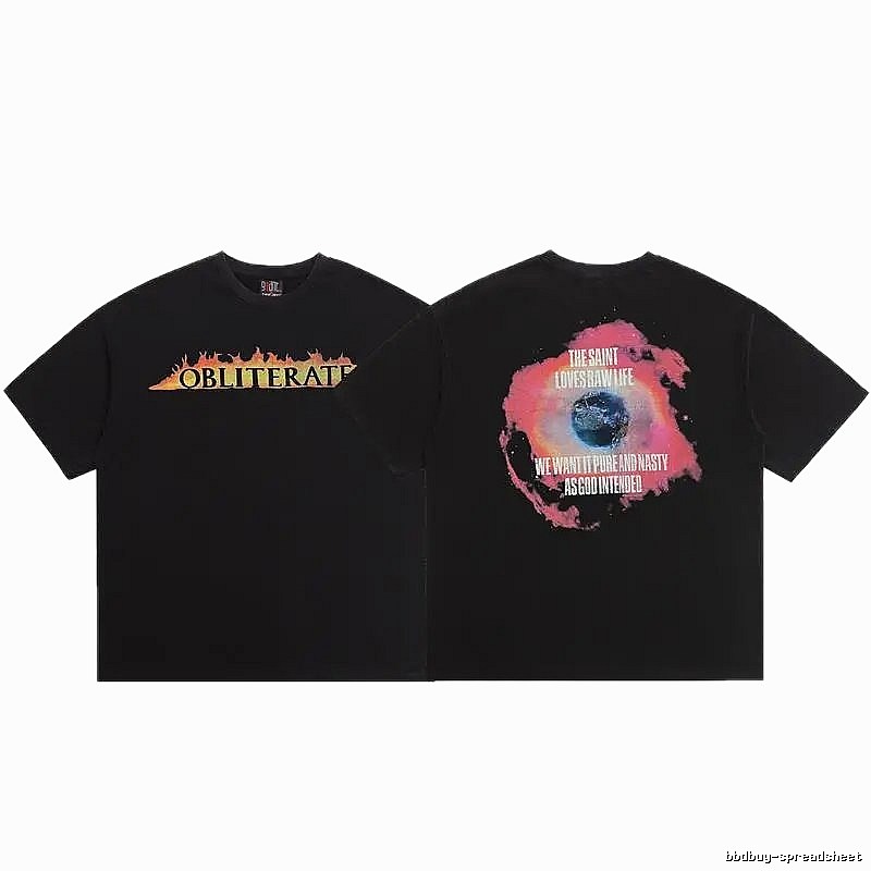 SAINT Eye Print Street Style Black T-Shirt