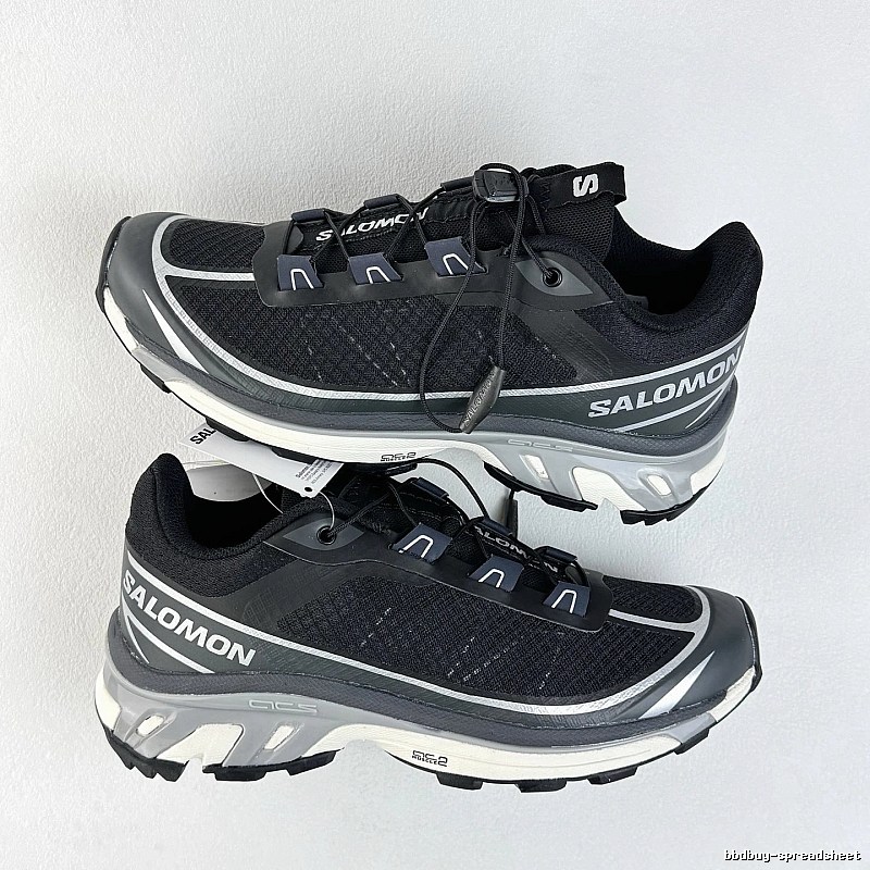 Salomon Black and Gray Trail Sneakers with Quick-Lace Style Cords