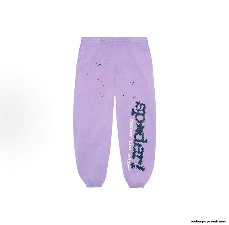 Sp5der Casual Logo Sweatpants - large vertical wordmark and cuffed silhouette