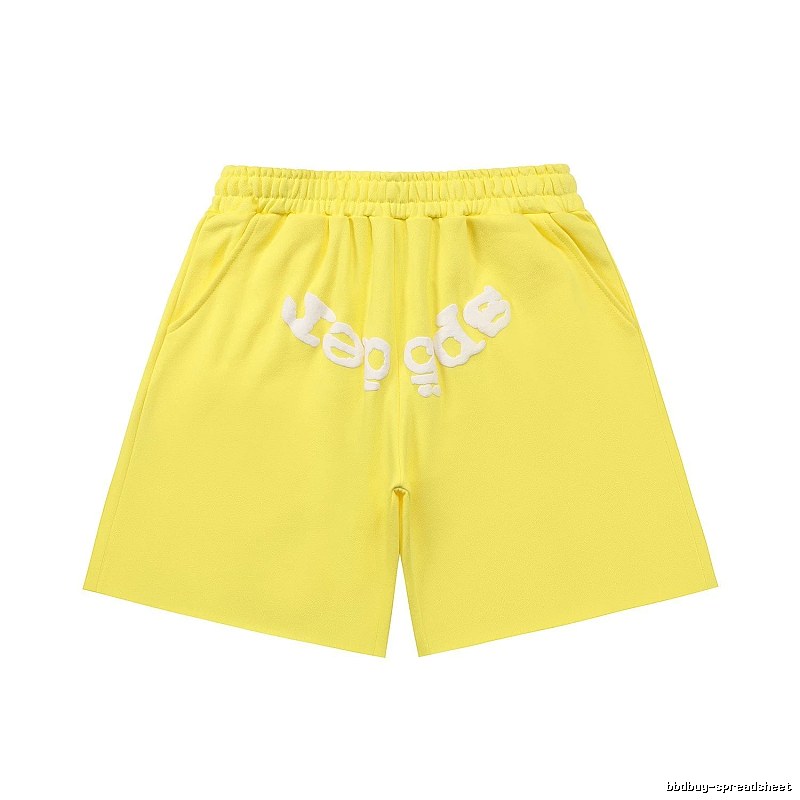 Sp5der casual style yellow shorts