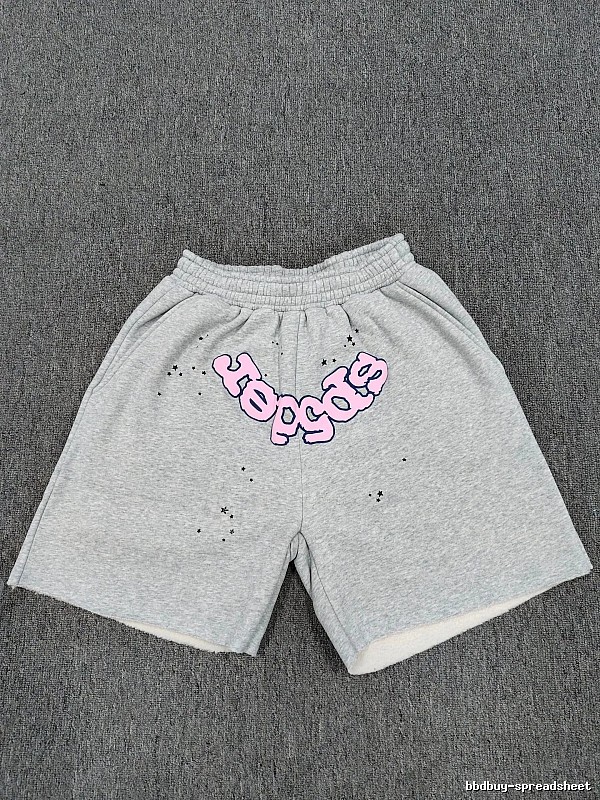 Sp5der Printed Street Style Grey Shorts