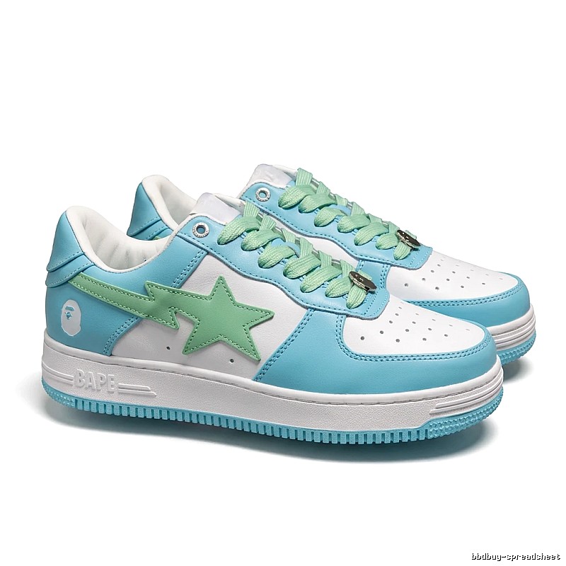 Star Bape Trendy Blue and White Shoes