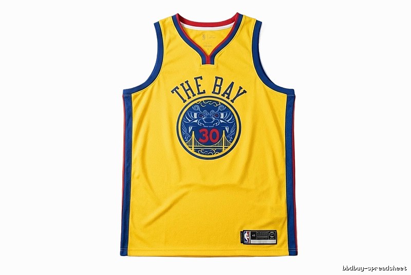 Stephenen Curry's yellow and blue retro-style jersey