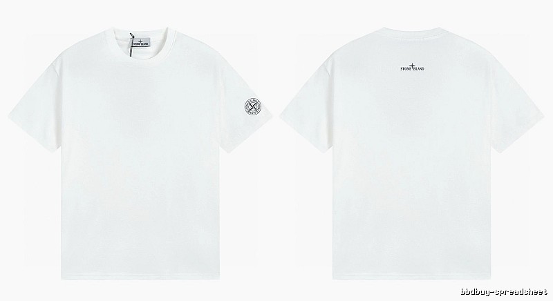 Stone Island Badge Minimalist Style White Short-sleeve T-shirt