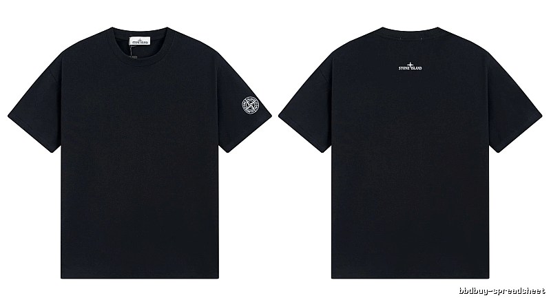 Stone Island Badge Techwear Style Black Short Sleeve T-Shirt