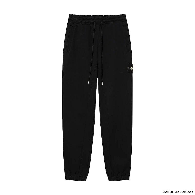 Stone Island Classic Functional Style Black Cuffed Sweatpants