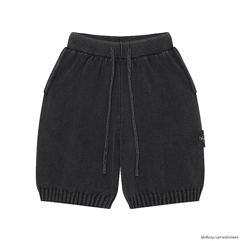 Stone Island Classic Street Style Carbon Black Knit Shorts