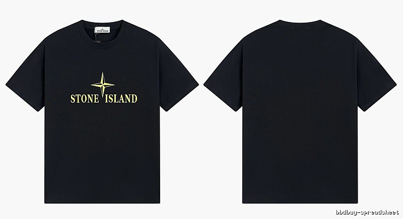 Stone Island Compass Print Street Style Black T-Shirt