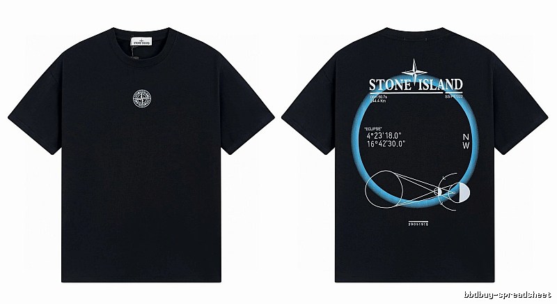 Stone Island Eclipse Collection Techwear Style Black Short-sleeve T-shirt