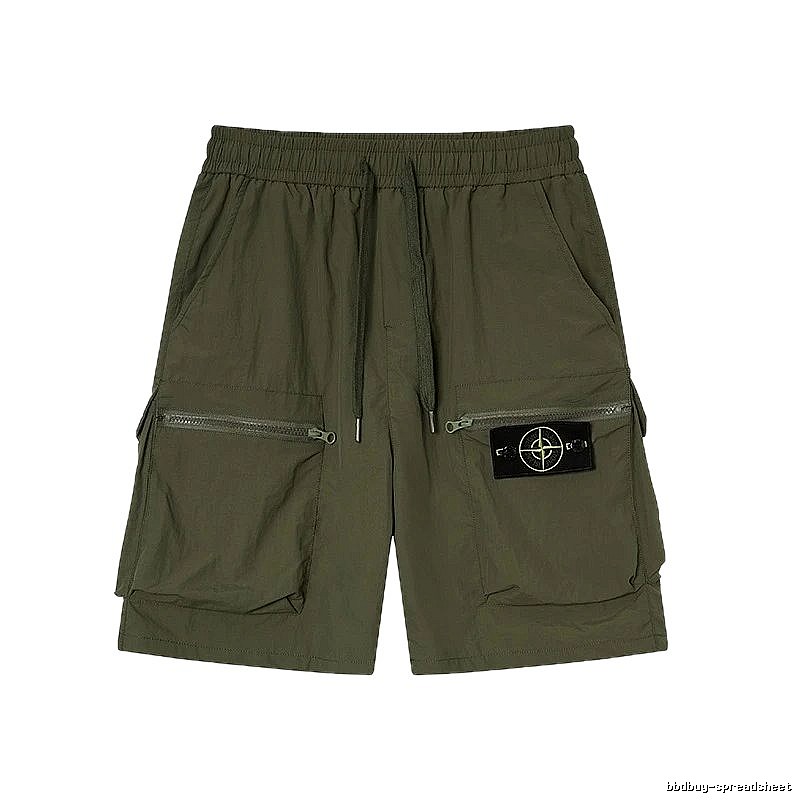 Stone Island Functional Style Army Green Cargo Shorts