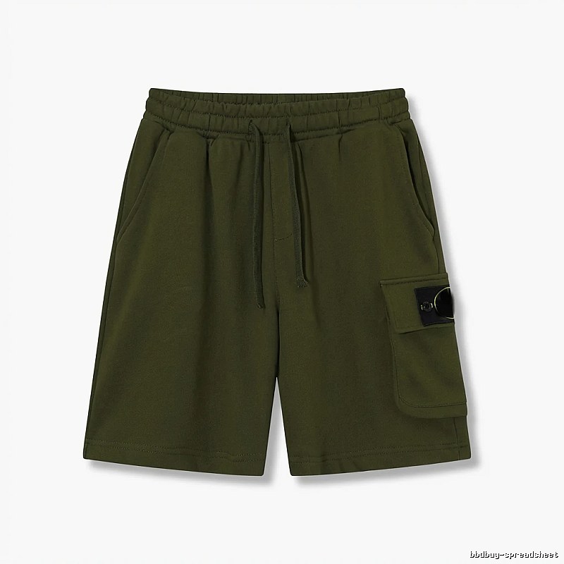 Stone Island military green work-style shorts