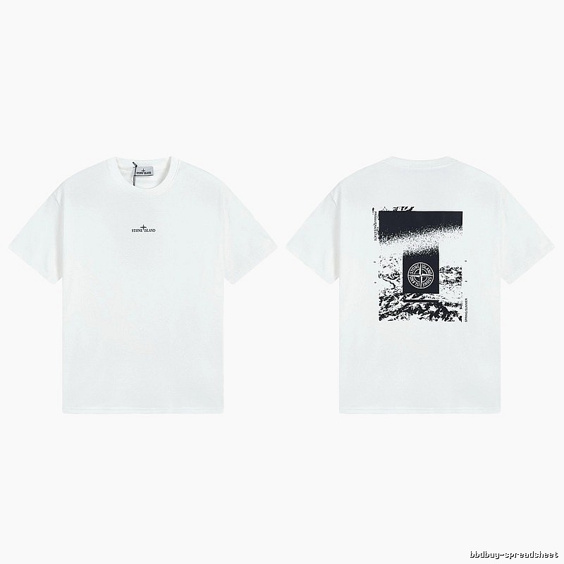 Stone Island Spring Summer Printed Street Style White T-Shirt