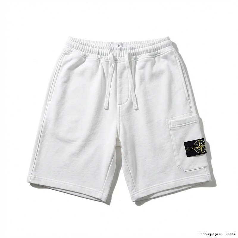 Stone Island workwear-style white shorts