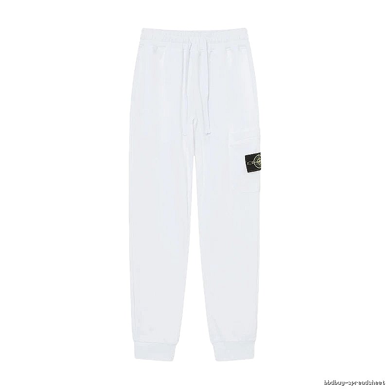 StoneIsland Badge Workwear Style White Sweatpants
