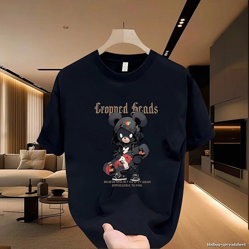 Streetwear Brand Bearbrick Skateboarding Street Style Navy Blue T-Shirt