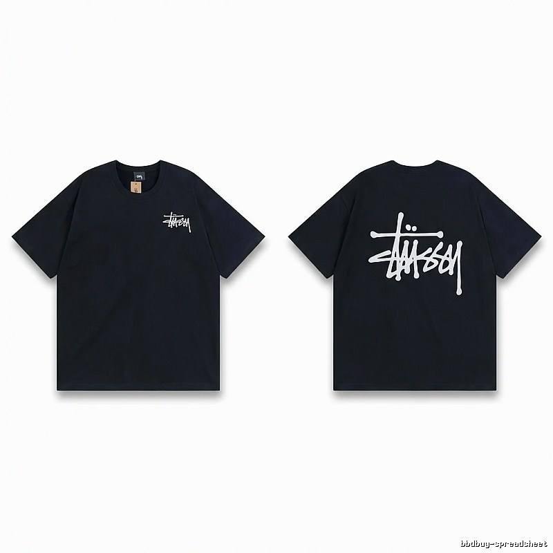 Stussy basic style simple black T-shirt