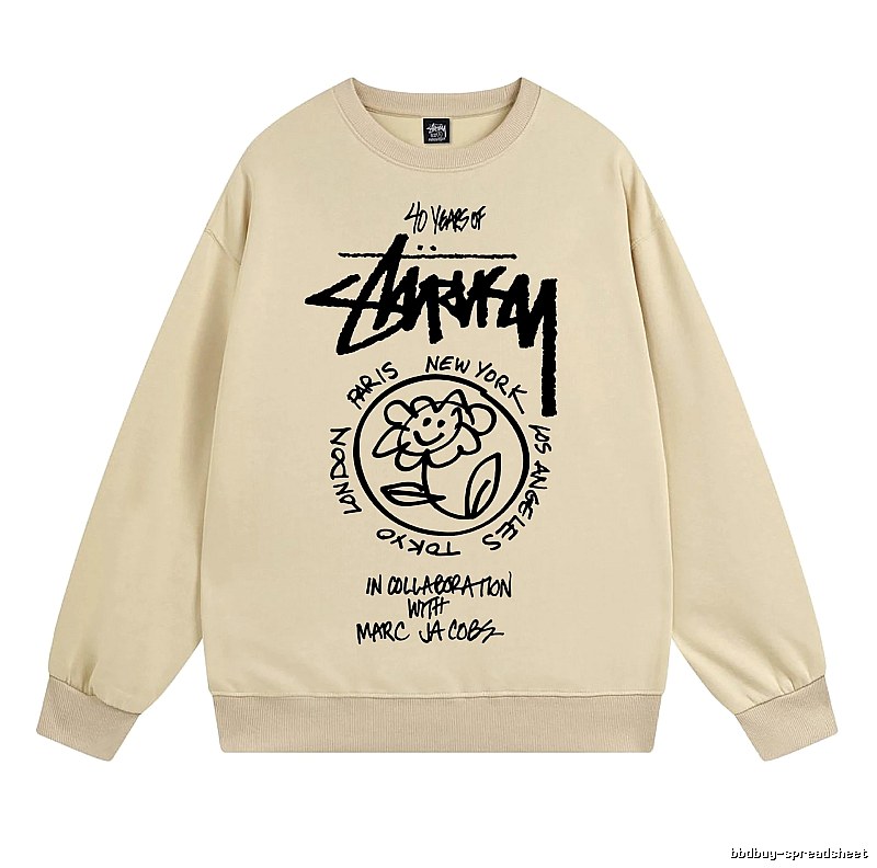 Stussy Beige Style 539 Graphic SweatShirt Travel Pack