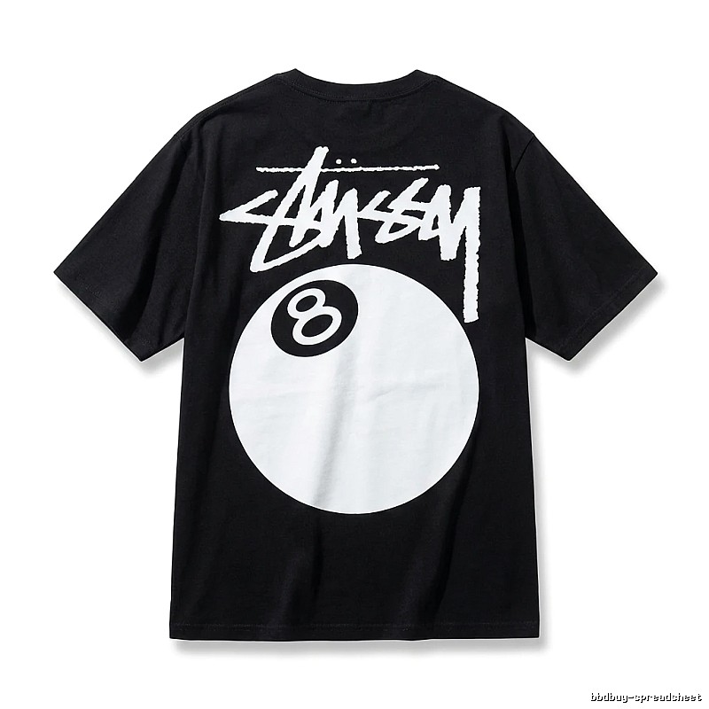 Stussy billiards-style black T-shirt